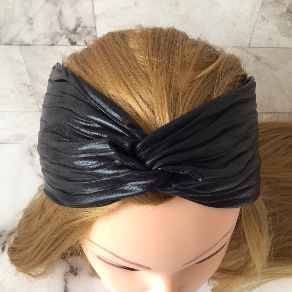 Faux Leather Fabric Turban Headband